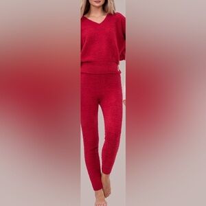 By Egreis coz’e sweater and bottom set in red size large.
